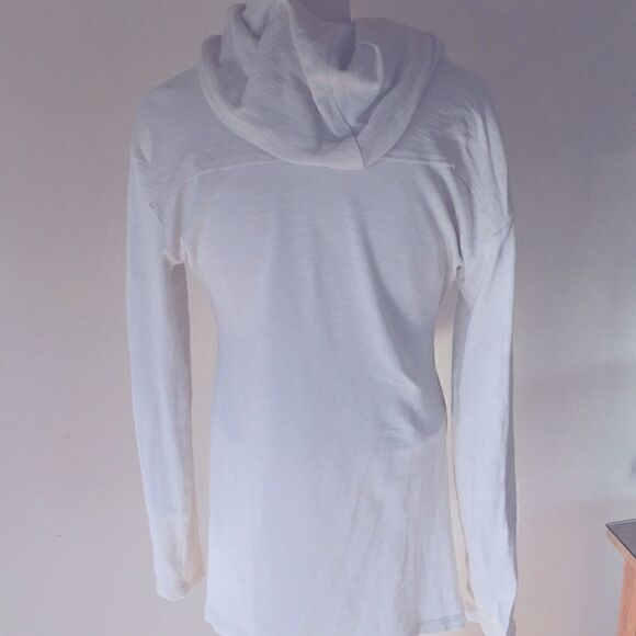 Columbia long sleeve cowl neck  cotton polyester pullover Ivory Small - Picture 1 of 8